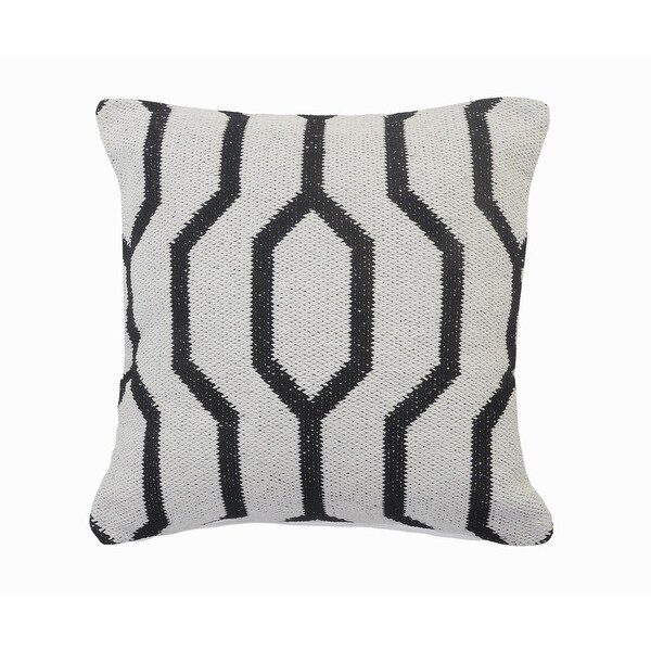 Shop Black and White Geometric Throw Pillow On Sale